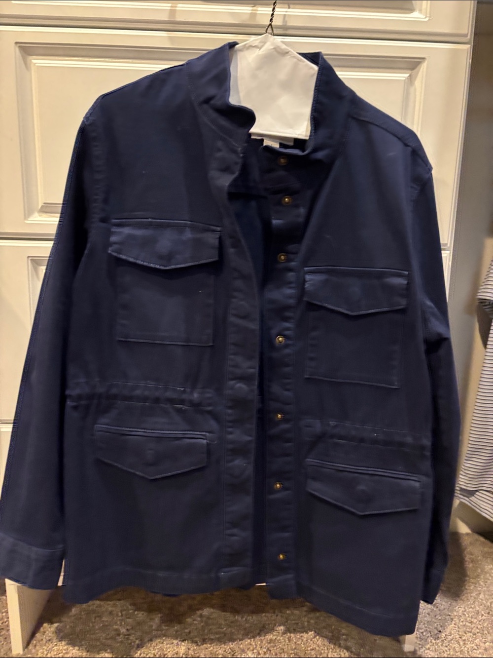 Caslon Navy Utility Jacket with Multiple Pockets